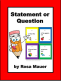 Statement or Question? Sentences Task Cards and Worksheet 