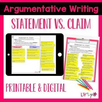 Preview of Statement vs. Claim Activity - Digital & Printable