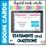Statements and Question Sentences | Boom Cards| Distance Learning