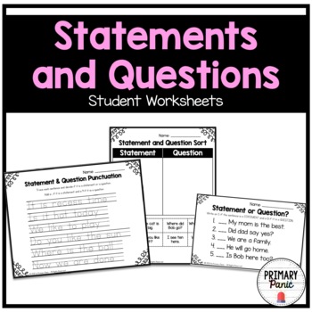 statements and questions worksheets teaching resources tpt