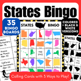 States Bingo Game Activity | 35 Boards | United States of 