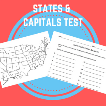 States & Capitals - Test/Quiz by Engrossed in Teaching | TPT