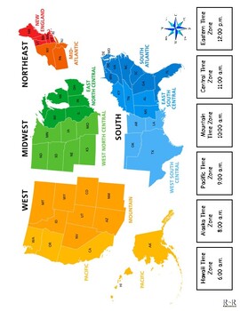 Preview of States, Capitals and Time Zones Study Guide