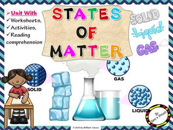 Preview of States Of Matter and their properties - Unit with worksheets and activities