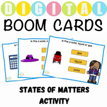 Preview of Solids, Liquids And Gases Physical Properties Of Matter Activity Boom Cards™