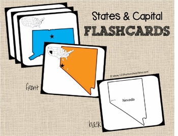 Preview of States & State Capitals Flashcards & Game