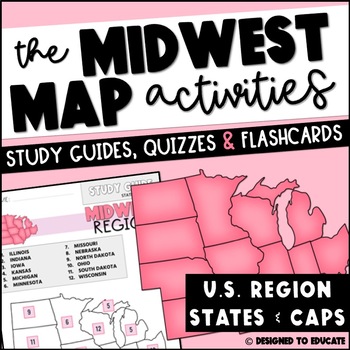 Preview of States and Capitals Activities for Midwest Region - 50 States Activities