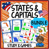 States and Capitals Bingo, I Have Who Has Game (50 States 