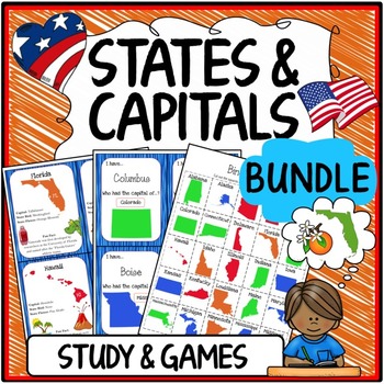 Preview of States and Capitals Bingo, I Have Who Has Game (50 States & Capitals Activities)