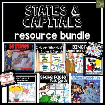 Preview of USA States and Capitals Bundle