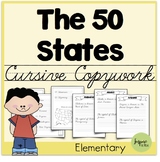 States and Capitals Cursive Copywork