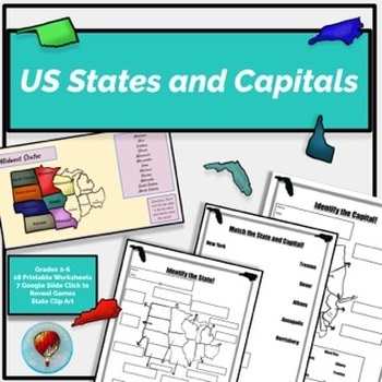 Preview of States and Capitals Digital and Print Bundle