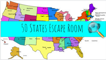 Preview of States and Capitals Escape Room