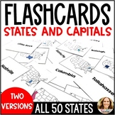 U.S. States and Capitals Flashcards with State Labels and 