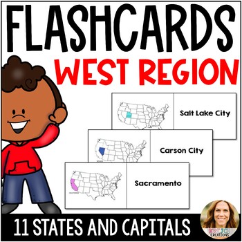 States and Capitals Flashcards West Region by Krejci Creations | TpT