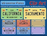 States and Capitals License Plate Clip Art