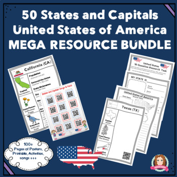 Preview of 50 States and Capitals | 50 States Activities Bundle
