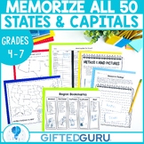 States and Capitals Memorization Research Activity 50 Stat