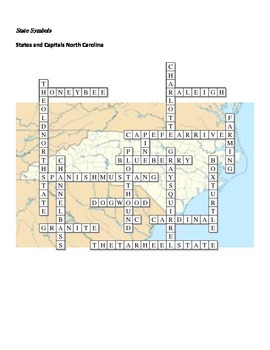 States and Capitals North Carolina State Symbols Crossword Puzzle