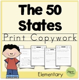 States and Capitals Print Copywork