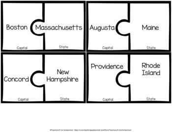 States and Capitals Puzzle Pieces by Teachers R Us ...