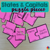 States and Capitals Puzzle Pieces