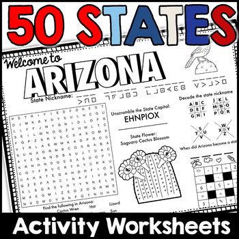 Preview of States and Capitals Puzzles and Worksheets