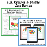 States and Capitals Quizzes Bundle | Digital & Printable