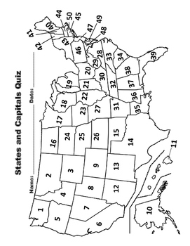 Preview of U.S. States and Capitals Quizzes By Region