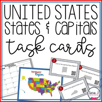 Preview of States and Capitals Task Cards