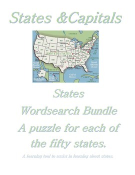 Preview of States and Capitals - A Complete Wordsearch Bundle