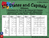 States and Capitals Worksheet Puzzle
