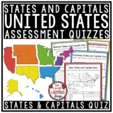 50 US States and Capitals by Region Test Quiz Regions of T