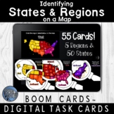 States and Regions on a Map Boom Cards