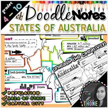 Preview of States of Australia Doodle Notes