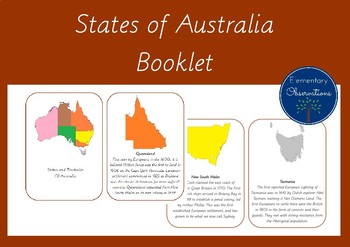 Preview of States of Australia History Cards