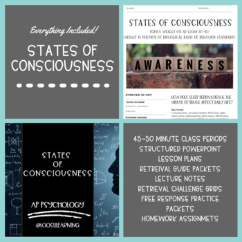 Preview of States of Consciousness Unit Bundle (45-50 Minute Class Periods)