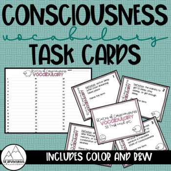 Preview of Psychology: States of Consciousness Vocabulary Task Cards