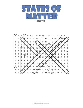states of matter word search puzzle by puzzles to print tpt
