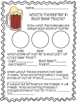 Preview of States of Matter---A Root Beer Float experiment
