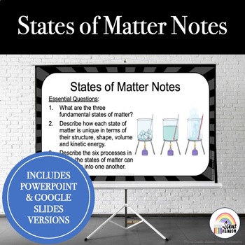 Preview of States of Matter Activity - Middle School - PowerPoint Notes