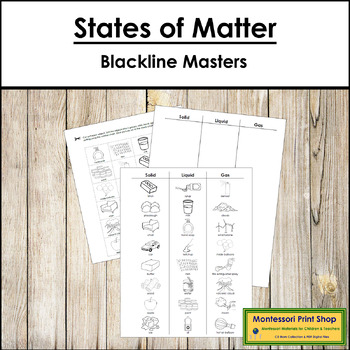 Preview of States of Matter - Blackline Masters
