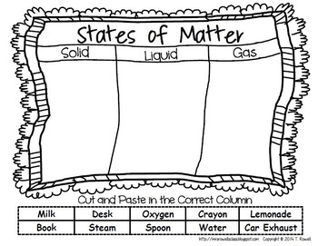 States of Matter Book Activity with Bonus Cut and Paste by Tina Rowell