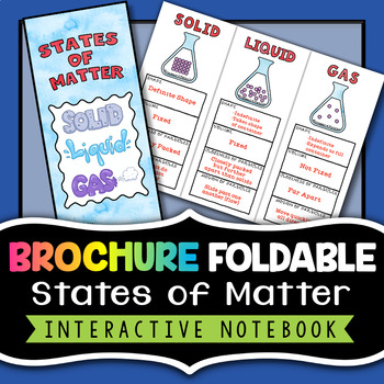 Preview of States of Matter Foldable Brochure - Great for chemistry interactive notebooks!
