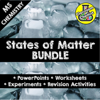 Preview of States of Matter Worksheet, PowerPoint and Activity BUNDLE