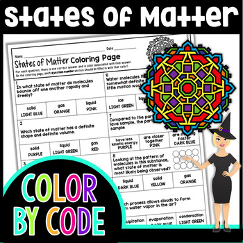 Preview of States of Matter Color By Number | Science Color By Number