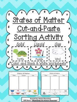 States of Matter Cut and Paste Sorting Activity | TpT