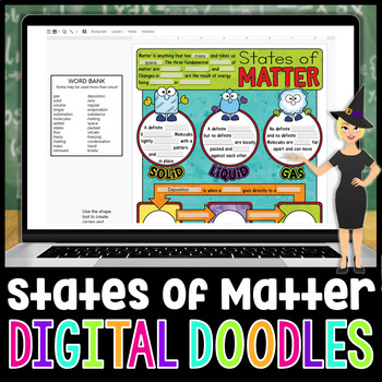 Preview of States of Matter Digital Doodles | Science Digital Doodles for Distance Learning