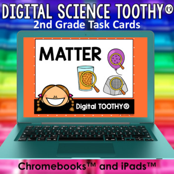Preview of States of Matter Digital Science Toothy ® Task Cards | Distance Learning Games