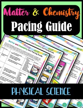 Preview of States of Matter, Elements Atoms Pacing Guide Curriculum Map | Physical Science